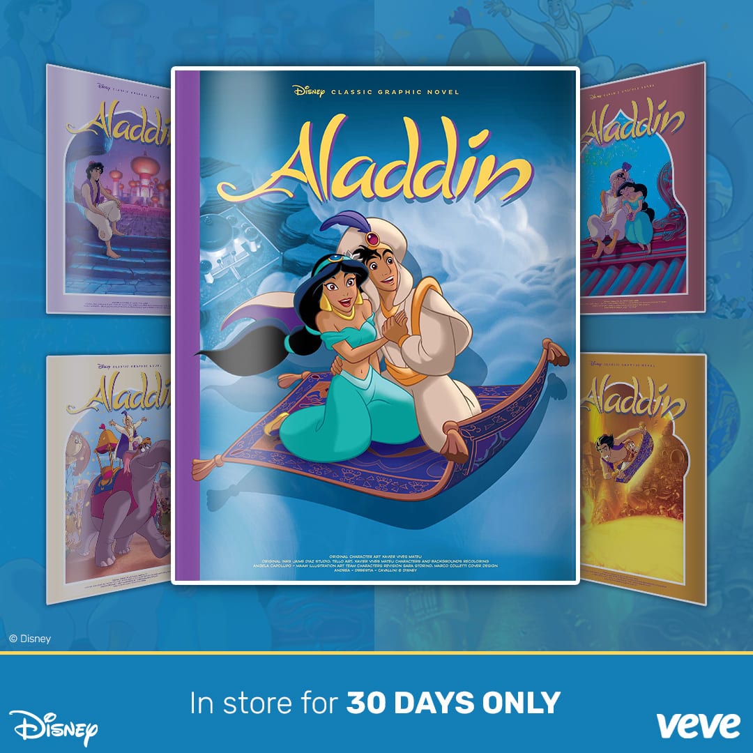 Disney's Aladdin #1 comic cover art, an officially licensed digital comic on VeVe