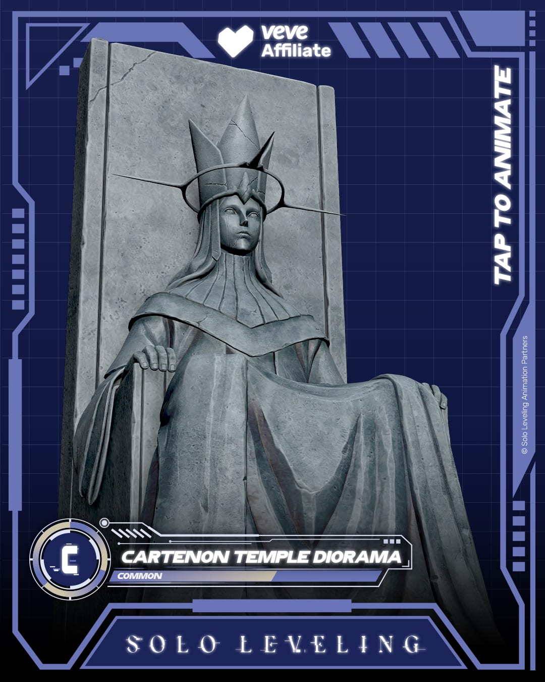 Sung Jinwoo from Solo Leveling as a digital collectible statue
