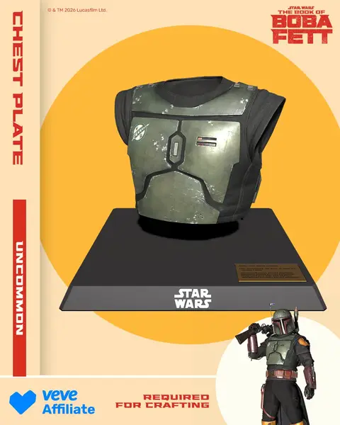 Star Wars Boba Fett Underworlders Collection Chest Plate - official VeVe collectible art