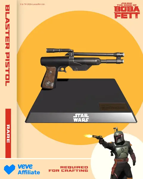 Star Wars Boba Fett Underworlders Collection Blaster - official VeVe collectible art