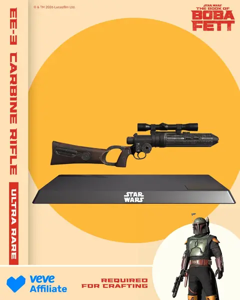Star Wars Boba Fett Underworlders Collection EE-3 Carbine - official VeVe collectible art